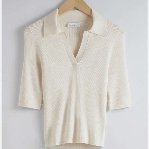 & OTHER STORIES Fitted Collared Top | Medium - Picture 1 of 5